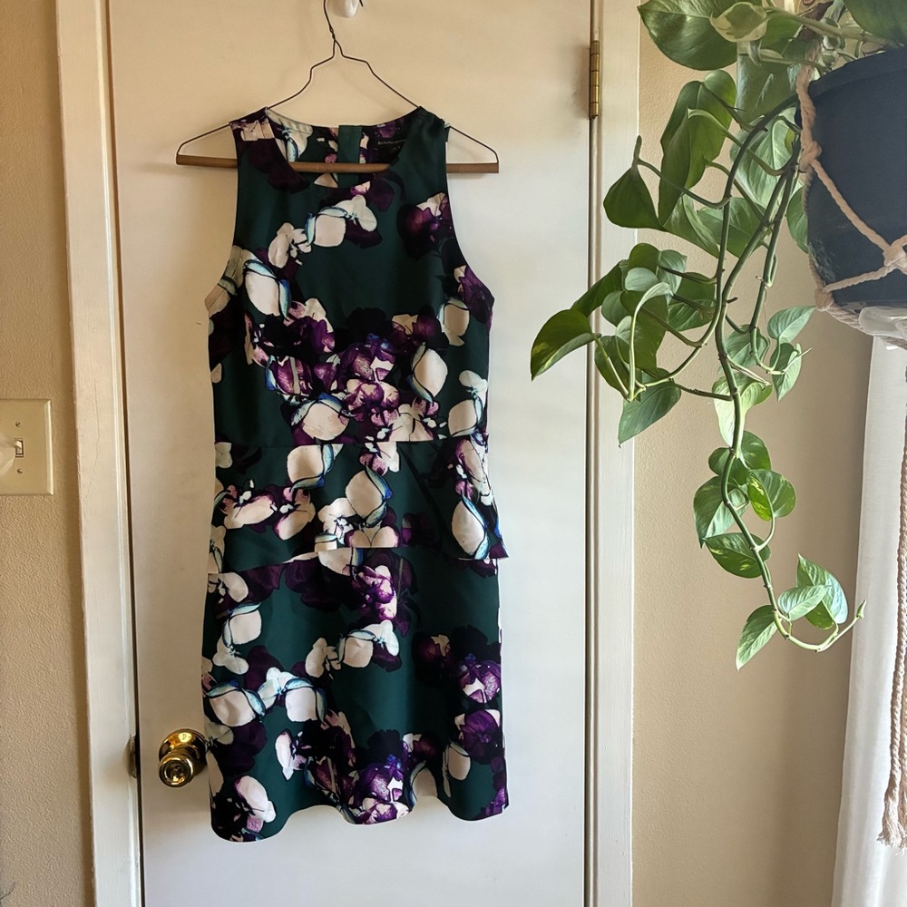 Banana Republic Floral Mini Dress - Purple and Green